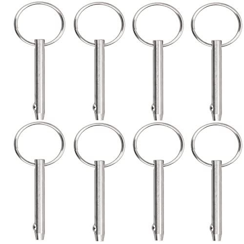 8 PCS Quick Release Pins Bimini Top Pins, Diameter 1/4"(6.3mm), Overall Length 3"(76mm), Usable Length 2.4"(61mm, Marine 316 Stainless Steel - size: 8 Pieces