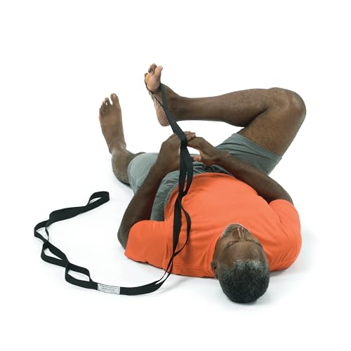 OPTP The Original Stretch Out Strap XL with Exercise Poster, USA Made | Extra-Long stretching strap, Stretch Out Strap for physical therapy, yoga stretching strap for knee therapy, 7'5" long, nylon
