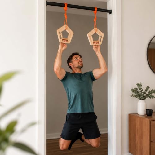 2-Pack Portable Wooden Climbing Hangboards for Finger and Grip Training | Two birch boards with ropes feature 10/15/20/25 mm pockets and finger slots for warm-ups, grip strength and pull training.
