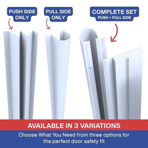 Fingersafe Home Door Finger Guard Protector for Kids Finger Safety, 43” uPVC Pull Side Easy 3M Stick-On Safety Hinge Cover, Made in USA Door Pinch Protector for Baby - Finger Pinch Door Guard for Kids - style: HOME-PULL-SIDE