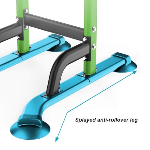 SogesHome Multi-Function Power Tower Pull Up Bar Dip Station for Home Gym | Height Adjustable PullUp Dip Stand, Full Body Strength Training Equipment, Fitness Workout for Push Ups Dips, 330LB Capacity - color: Green