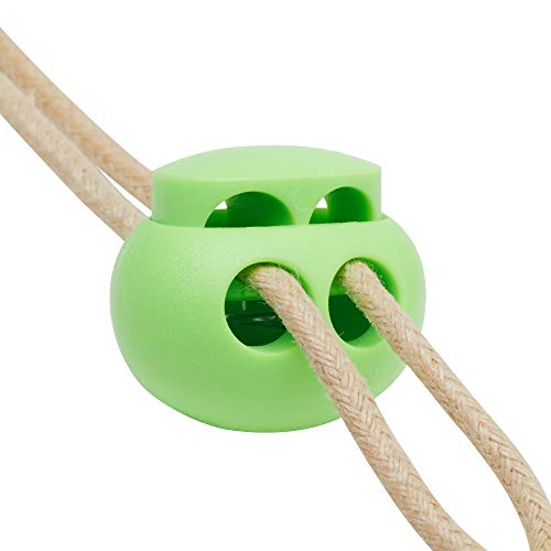 DYZD Plastic Cord Lock End Toggle Double Hole Spring Stopper Fastener Slider Toggles End (Green 10PCS) - color: Green