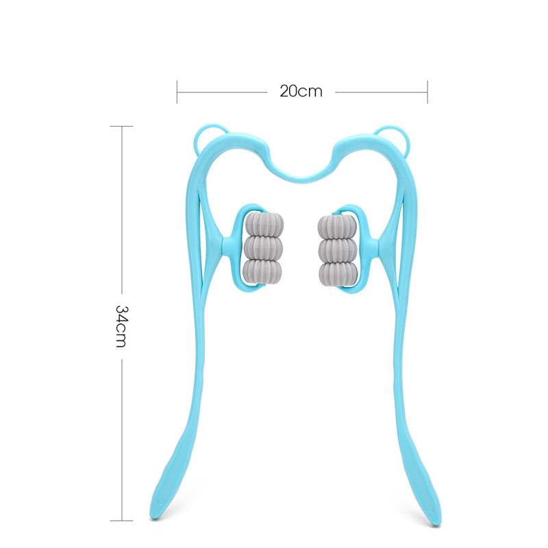 LuxFit Manual Neck Massager Tool Roller for Pain Reilef, Shoulder and Cervical Neck Massager Shiatsu Deep Tissue Trigger Point Manual Self Muscle Cervical Spine Massage