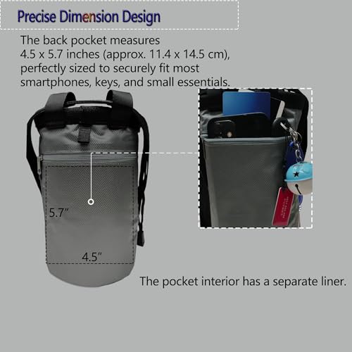Rock Climbing Chalk Bag & Bouldering Bucket, 7.5" Oxford with Zipper Pocket - Lightweight Gym Accessories for Men Women (Black/Charcoal Grey) - color: Grey