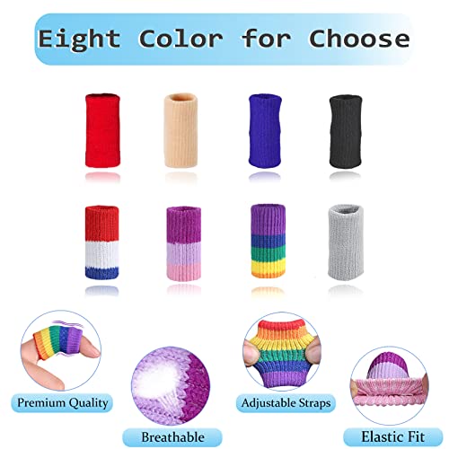 Finger Compression Sleeves, 10 Pcs | Finger Protectors Cots for Arthritis Swelling Basketball Sport, Breathable Elastic - color: Beige