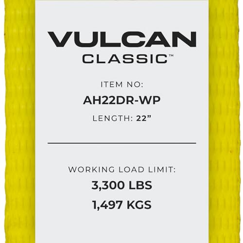 VULCAN Tie Down Axle Straps with Wear Pad - 4 Pack - Classic Yellow - 3,300 Pound Safe Working Load - size: 2" x 22" Classic Yellow (4 Pack)