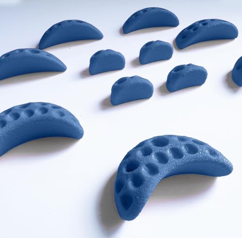 Moon Rock Climbing Holds Kids Swing Set Easy to Grab Rock Climbing Holds for Swing Sets and Home Climbing Walls. Positive in Cut Jugs. (Blue) - color: Blue