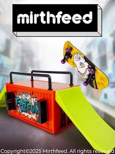 32mm Pro Fingerboard Complete Set | Bearing Wheels | 5 Ply Maple Deck | Anti Skid Grip Tape | Complimentary Tool | Concave Shape - color: Fun Box G : Smelly Cat