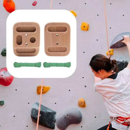 Qianly 2 Pieces Portable Wooden Fingerboard Compact Climbing Fingerboard Easy to Install Finger Strength for Home Gym