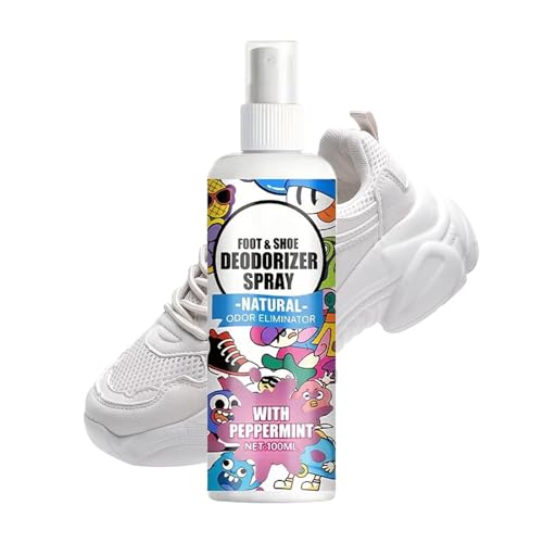 Shoe Smell Remover 100ml Shoe Smell Deodorizer Spray | Footwear Odor Removal Mist for Travel Hiking Home Tennis Leather Fabric Canvas Sneaker