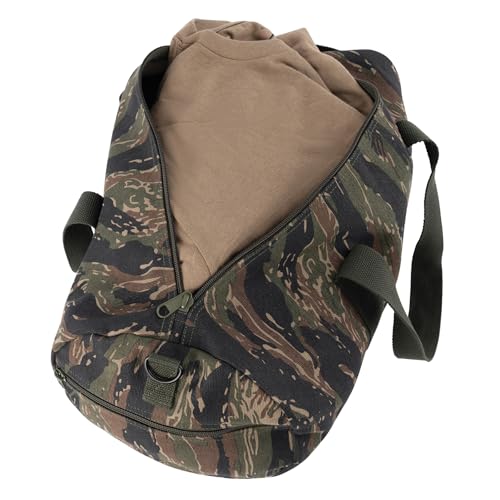 Rothco Heavy-Duty Canvas Shoulder Duffle Bag - Rugged Travel Gym Gear Equipment Bag - color: Tiger Stripe Camo, size: 19 Inches