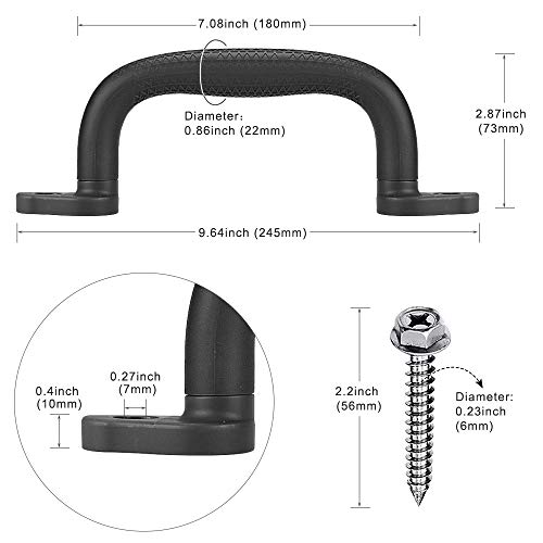 Dolibest Set of 8 Safety Playground Handles, Swing Set Kids Safety Hand Grips for Playset, Climbing Frame, Play House, Climbing Frame, Play House Handles (Black) - color: Black-8pcs