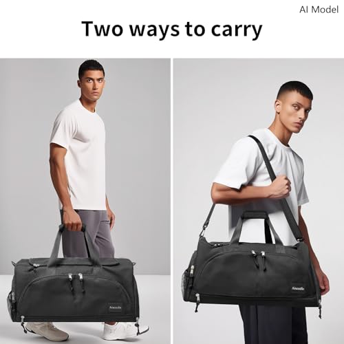 Gym Bag for Men & Women with Shoes Compartment and Wet Pocket Convertible Duffle Bag and Gym Backpack Waterproof Sports Duffel for Travel, Sports, Fitness & Workout
