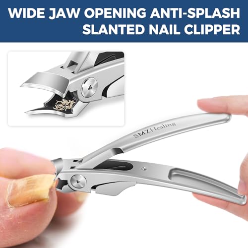 Toenail Clippers for Seniors Thick Toenails with Slanted Curved | Large Toe Nail Clippers for Men Thick Nails with Wide Opening, Sharp Heavy Duty Ingrown Toenail Clippers Long Handle - color: Sliver 2pcs