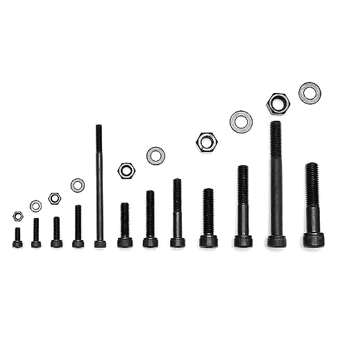 434PCS M5 M6 M8 M10 M12 Metric Bolt Assortment 12.9 Grade Cylindrical Head Screws Nuts and Washers Hex Socket Head Cap Machine Screws Kit - color: X14-large-434 M5 M6 M8 M10 M12 Socket Cap(Black)