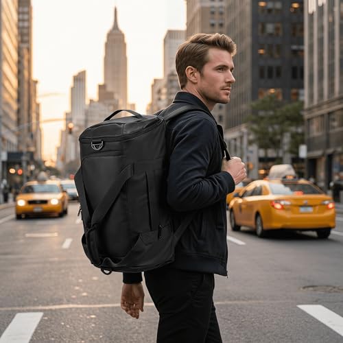 35L Water Resistant Gym Duffle Bag Separate Shoe Compartment | Polyester Water Resistant Fabric,35L Capacity,Wet Dry Separation,Shoe Pocket,Multi Storage Pockets,Gym Travel Daily Use