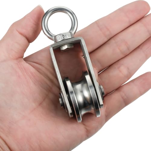 Cable Pulley Wheel 304 Stainless Steel, Bearing Inside, Rope Pulley for Pulley System, Gym Equipment, Clothesline, 2 Pack - size: Swivel Pulley Outdoor