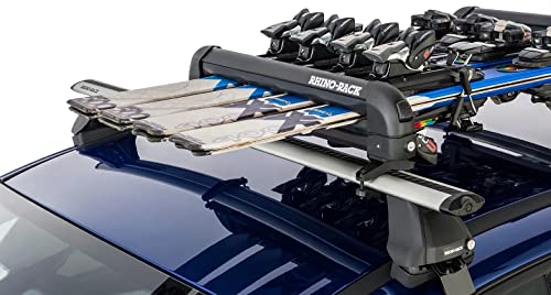 Rhino-Rack Carrier for Skis, Snowboards, Fishing Rods, Paddles, Skateboards, Water Skis, Wakeboard & More, Universal Mounting, Easy to Use, Locking, Lightweight & Heavy Duty, Suitable for All Vehicles - style: 20 Inch (4 Skis / 2 Snowboards / 1 Wakeboard)