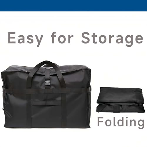 Arxus Large Duffel Bag, Waterproof Carry on Weekend Overnight Storage Bag over Luggage for Airline, Travel, Camping, Moving - color: 120L-Black