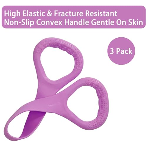 Figure 8 Resistance Band with Handles Elastic Exercise Band for Arm Back & Shoulder Workout Non-Slip 8 Shaped Resistance Band for Home Gym Yoga Pilates Stretching & Physical Therapy 3Pack - color: Purple