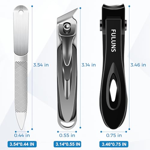 Toenail Clippers for Seniors Thick Toenails, Large Nail Clippers for Men Thick Nails with 16MM Wide Jaw Opening, Heavy Duty Sharp Slanted Fingernail Clipper Nail Cutter Gifts for Men Women Adults - style: Black Toenail Clippers Set