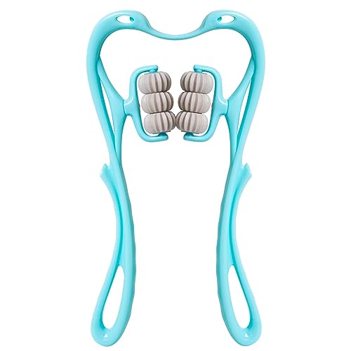 HaSeftni Trigger Point Roller Massager Tool with 6 Balls for Pain Relief deep Tissue Handheld Suitable for Legs Waist Neck and Shoulder Massage Relaxer (Blue)