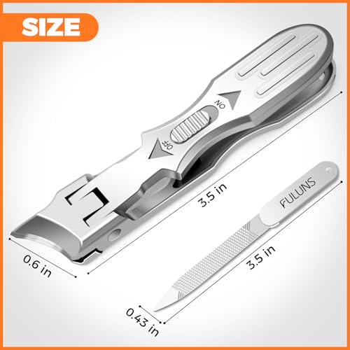 Nail Clippers for Men Thick Nails, Heavy Duty Slanted Toenail Clippers for Seniors Ingrown Toenails with Safety Lock, Large Fingernail Clipper Long Handle Nail Cutter Gifts for Men Women Adults - style: Silver Slanted Nail Clippers