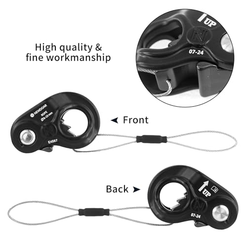 NewDoar Rope Ascender Lightweight Rope Clamp Ascender Riser Adjuster Fits 8-13mm Rope Self-Locking Grip for Rock Climbing,Hunting,Protection Rescue,Rappelling,Arborist,Gear Equipment - color: Black