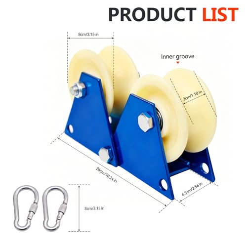 Block and Tackle Pulley System, Pulley System for Lifting, Lifting Pulley, Heavy Moving Pulley, Pulley for Home, Construction Site, Garage, Barn, Hoist, Beam, Material Moving, Compatible 8-25mm Rope