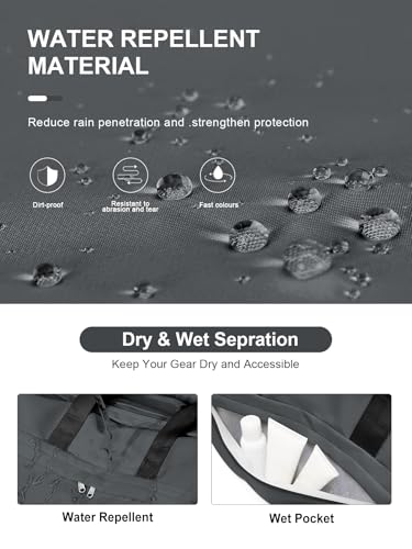 Gym Duffle Bag with Shoe Compartment for Women Men Sports Workout Carry on Weekend Overnight Bag, Grey - color: A8-grey -Large