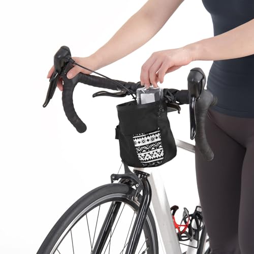RiToEasysports Chalk Bag, Large Capacity Rock Climbing Wide Mouth Chalk Bag with Front Pocket for Bouldering Gym Training - size: Small Black