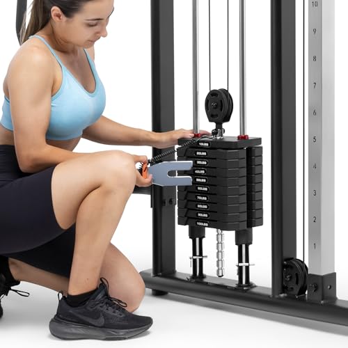 Marcy Strength Training Multi-Functional Trainer with 200 lb Weight Stacks, 2:1 Ratio Cable Pulley Station Home Gym System MFT-942