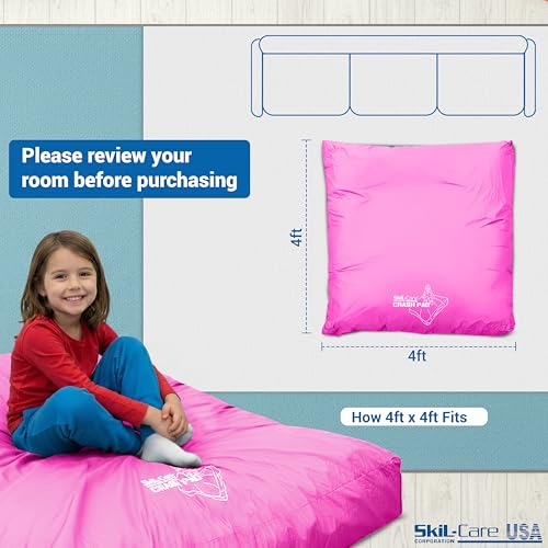 Skil-Care Crash Pads for Kids Sensory, High-Density Foam Crash Mat, Nylon | Water-Resistant Cover Crash Pads with Mesh Vents from 3x4ft to 8x8ft for Daily Use in Sensory Rooms, Schools, Clinics, Home - size: 4x4 Feet