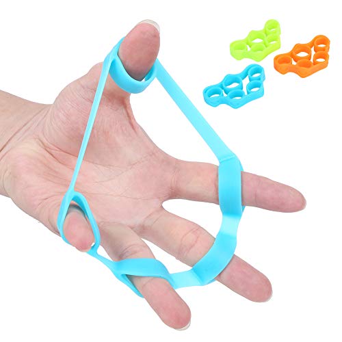 Finger Hand Trainer | 3Pcs Trapezoid Training Bands for Guitar/Piano/Climbing | Silicone Grip Strengthener for Wrist & Forearm