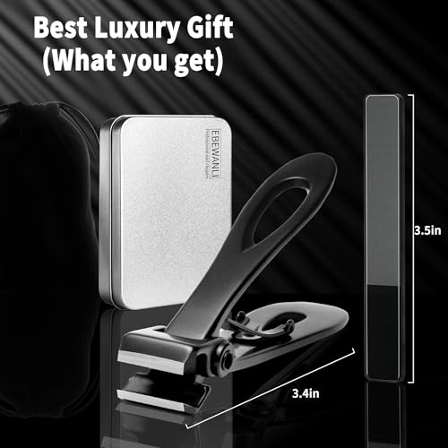 EBEWANLI Straight Nail Clipper, 17mm Wide Jaw Opening Extra Large Toenail Clippers for Thick Nails or Tough Fingernail & Ingrown Toenail, Heavy Duty Thick Toenail Clippers for Seniors, Men, Adult - style: 2 Piece Set