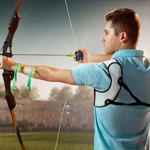 Leather Archery Finger Tabs,Handmade Archery Finger Guard for Shooting Practice Gear, Recurve Bow Fingers Tab - color: Blue