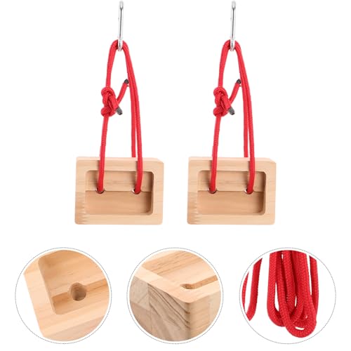 FAVOMOTO 2pcs Portable Wooden Rock Climbing Fingerboard Hangboard Training Board for Grip Strength Enhancement Indoor Outdoor Climbing Training Equipment