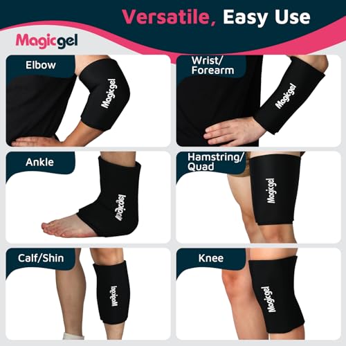 Magic Gel Elbow Ice Pack Wrap – Reusable Knee and Arm Sleeve - Hot & Cold Freeze Therapy Wrap for Targeted Areas – Compact Compression Fit for Knees, Calf, Joints, Tennis - style: Small Knee & Elbow Pack