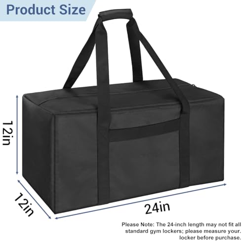 COOLBEBE 24x12x12 Inch Travel Duffle Bag (53L), Mid-Size Weekender for Overnight Trips, Camping, and Sports Gear Hauling, Water Resistant, Black - size: 24” x 12” x 12”