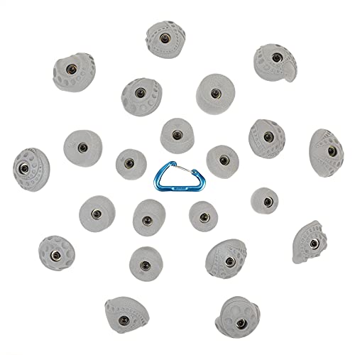 Atomik Rock Climbing Holds Set of 22 Bolt-on Tennis-Shoe Friendly in Earth Tone Gray