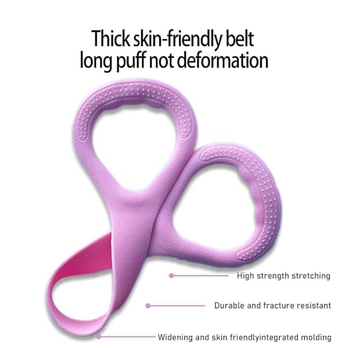 2-Pack Figure 8 Resistance Band TPR Pull Strap for Upper Body Stretching and Exercise - color: Pink Blue