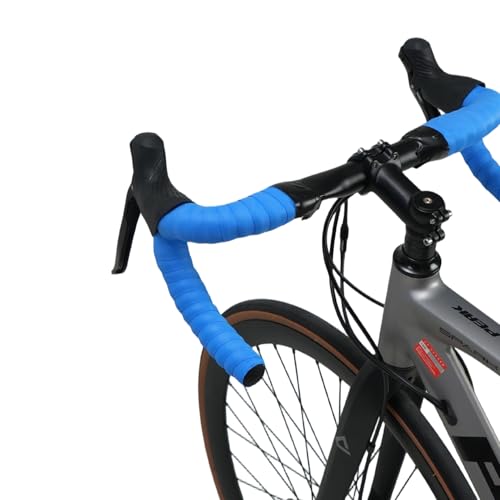 BD13 Bike Handlebar Tape, EVA Road Bike Bar Tape with Shock Absorbing Cushioning, Anti-Slip Bicycle Handlebar Wrap, Heavy-Duty Acrylic Double Sided Tape, (Blue) - color: blue