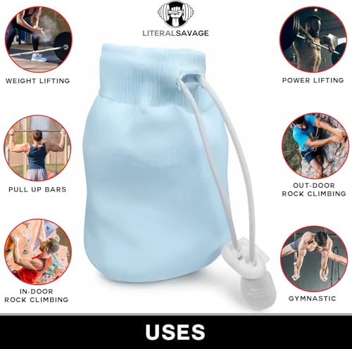 No Mess Climbing Chalk Ball for Lifting, Climbing, Gymnastics & Crossfit – Refillable Chalk Ball with Pure Magnesium Carbonate for Dry Hands & Better Grip – 2.3 oz - color: Blue