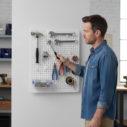 Plus tard 20-Pack Pegboard Hooks Compatible with IKEA Skadis | Secure-Locking Design Repositions Quickly and Organizes Small Tools or Supplies without Scratching Panels