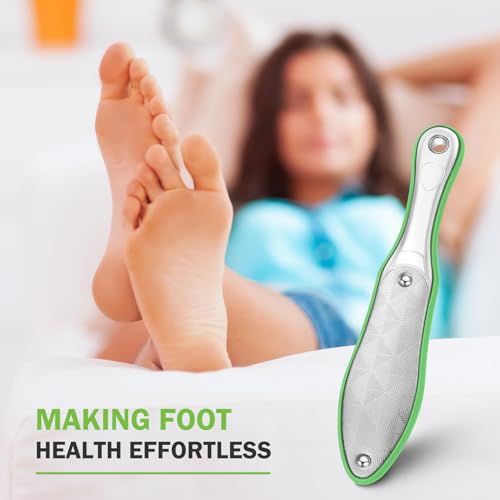 BEZOX Foot Scrubber for Dead Skin(1PCS) - Double Sided Feet File Callus Remover, Heavy Duty Stainless Steel Heel Scraper, Cracked Heel Repair - Green - style: Green