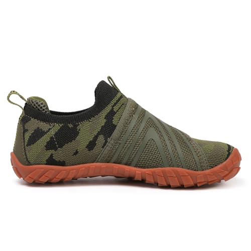 KUBUA Versatile Kids Water Shoes Boys Girls Quick Dry Swim Aqua Socks | Wide Toe Box, Lightweight, Barefoot-Style, Breathable, Beach, Pool, Kayak, Water Parks, Hiking, Toddler, Little Kid, Big Kid - color: Green, size: 13 Little Kid