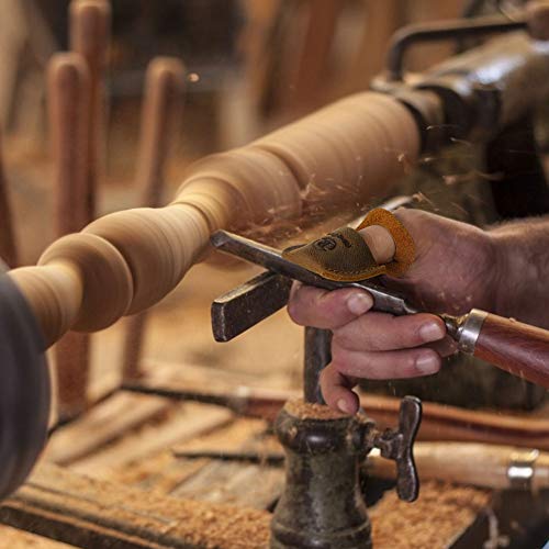 Thumb Guard Wood Carving Tools, Leather Finger Protector, Handmade Carpenter Working Carving Kit Accessories Brown RS40 - color: Brown