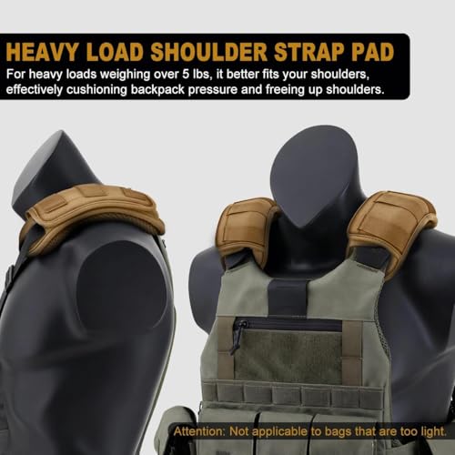 ZINMARK Tactical Shoulder Pad with Ultra-Thick Cushion for Vest Shoulder Straps and Backpacks, Comfort and Breathable,Khaki - color: Khaki
