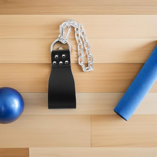 Abaodam Weighted Pull-up Dip Belt with Metal Chain, Black Waist Weight Belt for Men and Women, Fitness Weightlifting Accessory for Strength Training and Muscle Workout