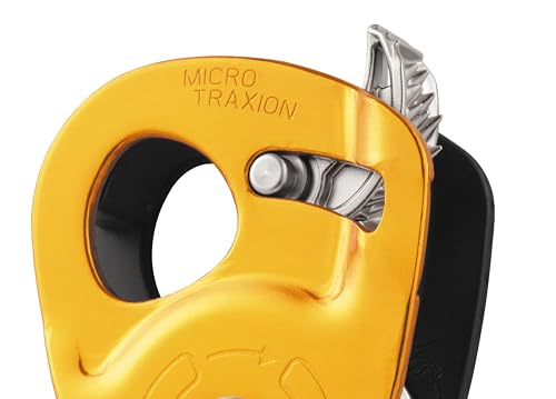 Petzl Unisex_Adult Seilrollen Micro Traxion Cable Pulley, Yellow, Standard Size